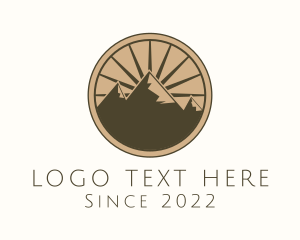 Exploration - Mountain Range Outdoor Hiking logo design