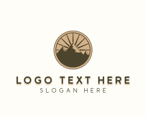 Rock Climbing - Mountain Range Outdoor Hiking logo design