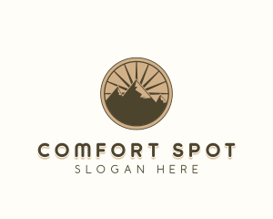 Mountain Range Outdoor Hiking logo design