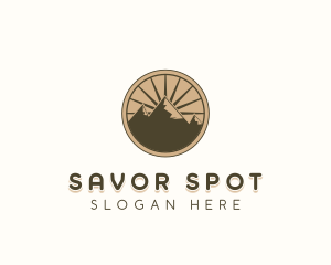 Mountain Range Outdoor Hiking logo design