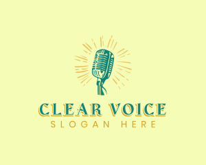 Voiceover - Microphone Studio Recording logo design