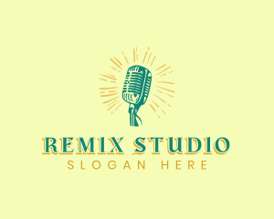 Microphone Studio Recording logo design