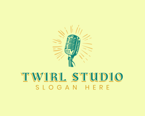 Microphone Studio Recording logo design