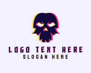 Glitch - Anaglyph Gaming Skull logo design