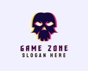 Anaglyph Gaming Skull logo design