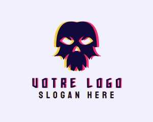 Skeleton - Anaglyph Gaming Skull logo design