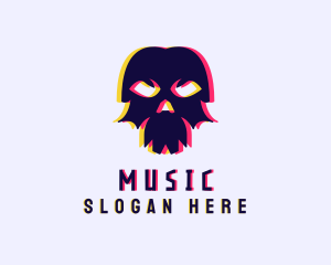 Cyberpunk - Anaglyph Gaming Skull logo design