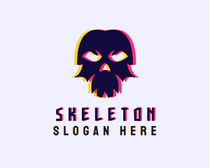 Static Motion - Anaglyph Gaming Skull logo design