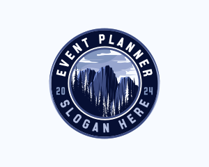 Hiker - Mountain Campsite Adventure logo design