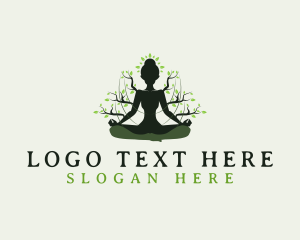 Meditation - Tree Meditation Yoga logo design