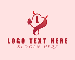 Burlesque - Devil Heart Lettermark logo design