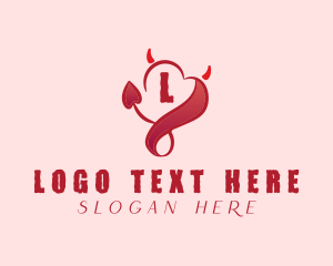 Horn - Devil Heart Lettermark logo design