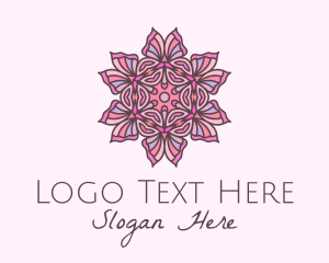 Pink Decorative Flower  Logo