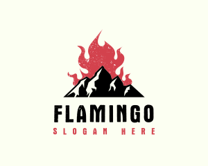 Burning - Fire Mountain Adventure logo design
