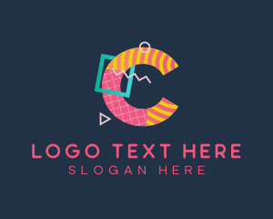 Color - Pop Art Letter C logo design