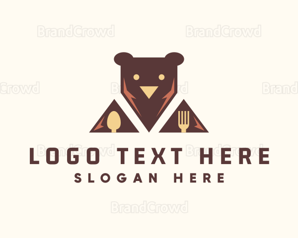 Bear Food Utensils Logo