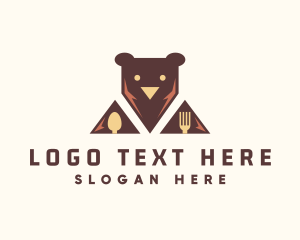 Animal - Bear Food Utensils logo design