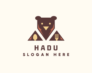 Bear Food Utensils Logo