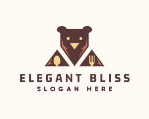 Cuisine - Bear Food Utensils logo design