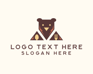 Bear Food Utensils logo design