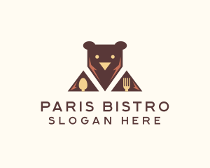 Bear Restaurant Utensils logo design