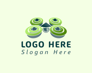 Video - Green Drone Camera logo design