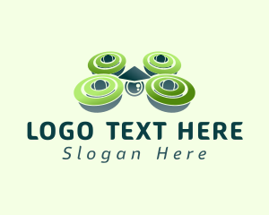 Blogging - Green Drone Camera logo design