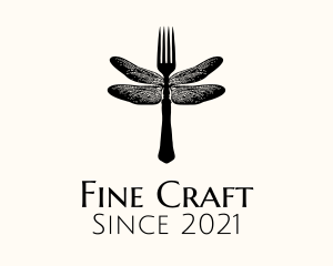 Dragonfly Wing Fork  logo design