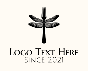 Insect - Dragonfly Wing Fork logo design