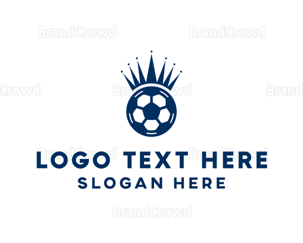 Soccer Ball King Crown Logo