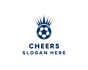 Soccer Ball King Crown  Logo
