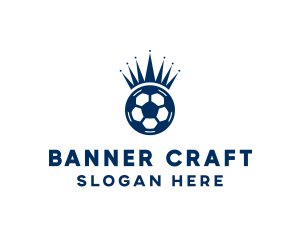 Soccer Ball King Crown  logo design