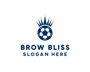 Soccer Ball King Crown  logo design