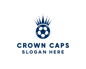 Soccer Ball King Crown  logo design