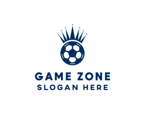 Soccer Ball King Crown  logo design