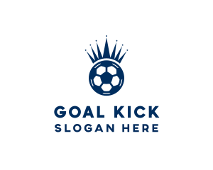 Soccer Ball King Crown  logo design