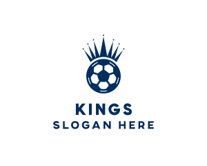 Soccer Ball King Crown  logo design