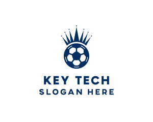 Soccer Ball King Crown  logo design