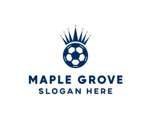 Soccer Ball King Crown  logo design