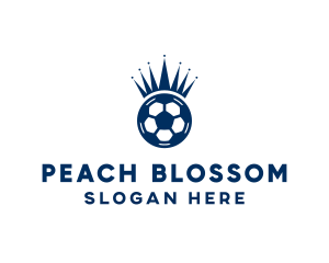 Soccer Ball King Crown  logo design