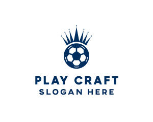 Soccer Ball King Crown  logo design