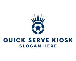 Soccer Ball King Crown  logo design