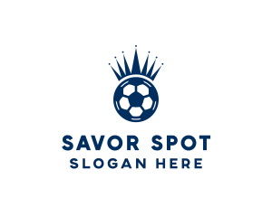 Soccer Ball King Crown  logo design