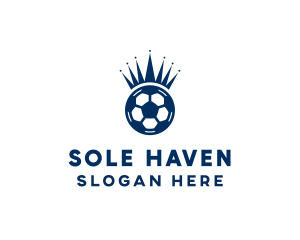 Soccer Ball King Crown  logo design