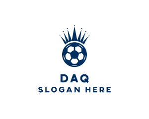 Soccer Ball King Crown  logo design