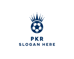 Soccer Ball King Crown  logo design