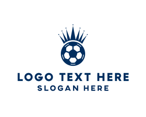 Sports Equipment - Soccer Ball King Crown logo design
