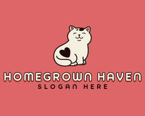 Domestic - Cute Heart Cat logo design