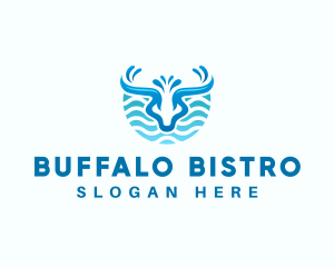 Wave Water Buffalo logo design