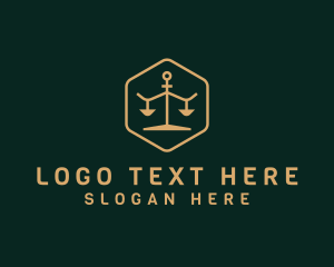 Golden - Justice Scale Lawyer logo design